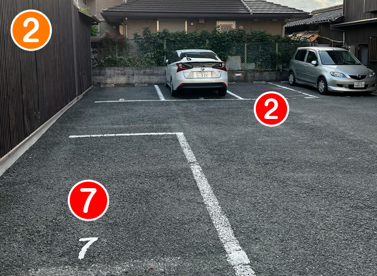 当院が契約している駐車場はNo.2•No.7です。